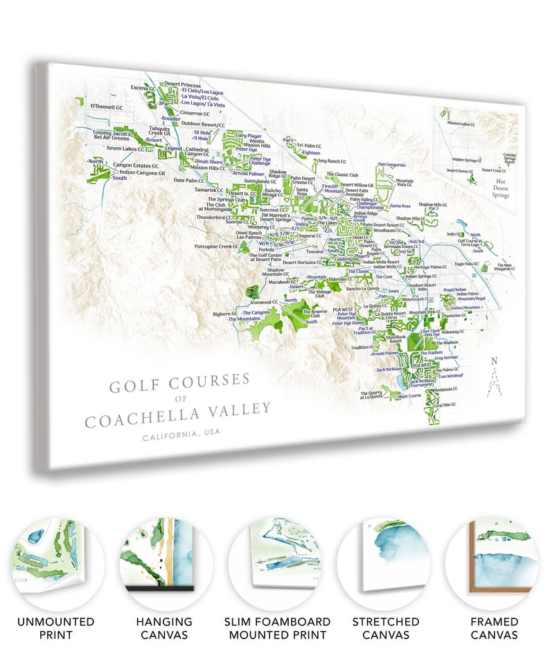 Golf Course Names Detailed Map of Golf Courses in Palm Springs & Coachella, Indian Wells ...