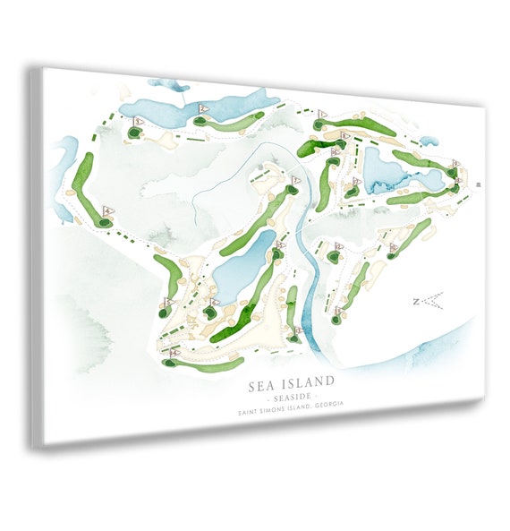 Seaside Golf Course Map, Sea Island Georgia Layout Golf Course