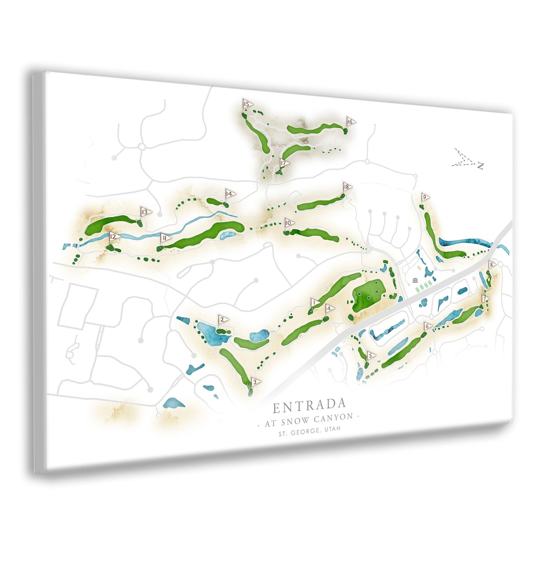 Entrada Golf Course Map Golf at Snow Canyon Course Print Utah Golfer Entrada Golf Course Map Golf at Snow Canyon Course Print Utah Golfer