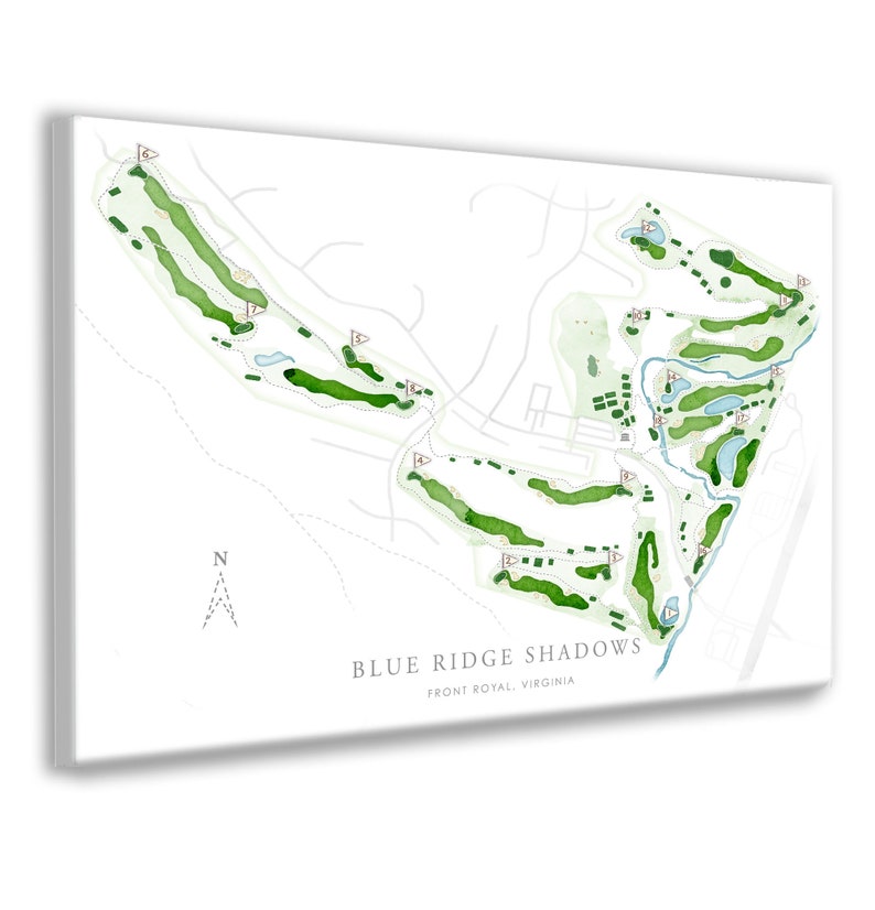 Map O Shadow Ridge Blue Ridge Shadows Golf Course Map, Virginia Golfer Custom Wall Decor ...