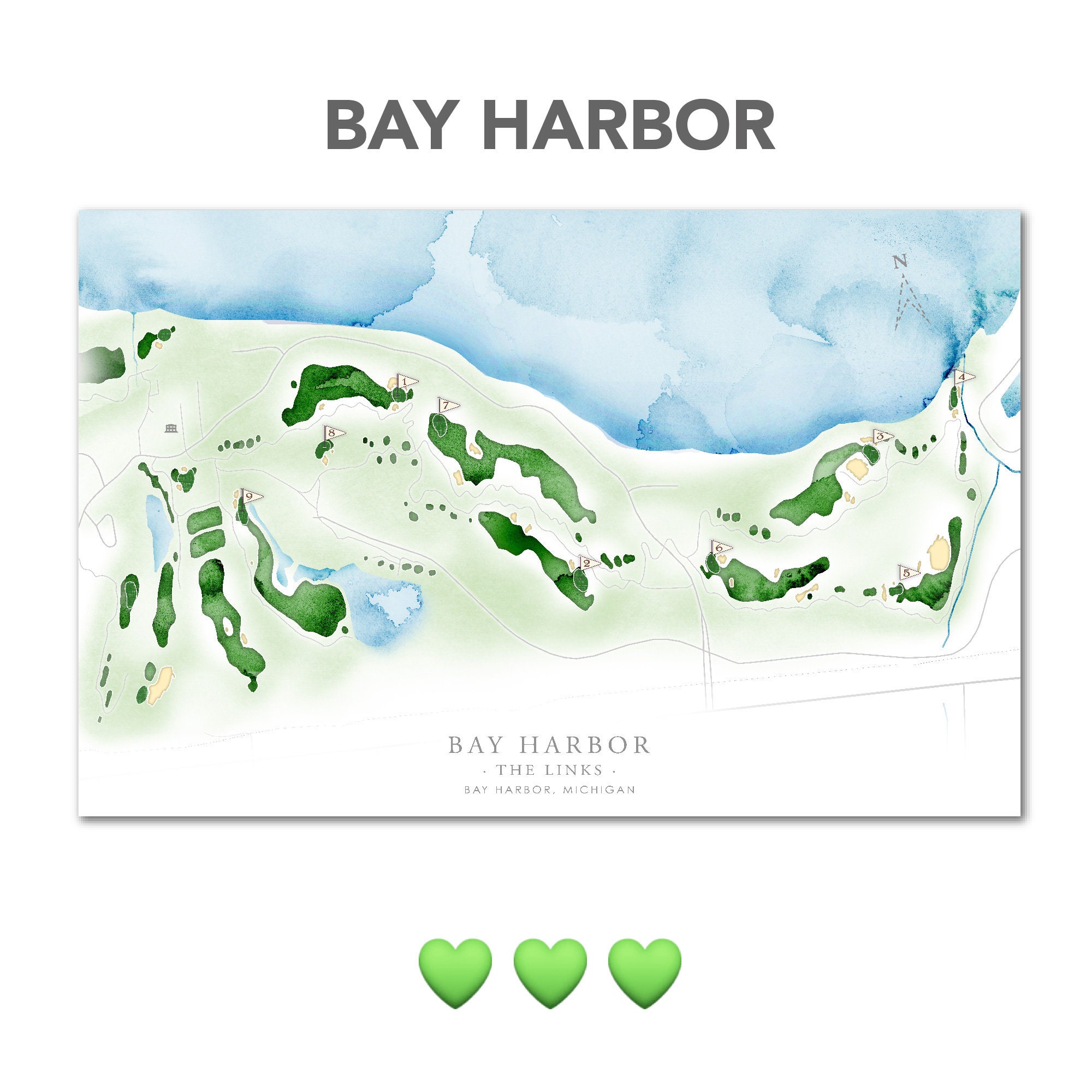 Bay Harbor Golf Course Map, Michigan the Links Layout Golf Course