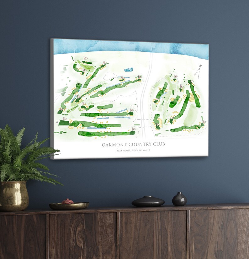 Oakmont Golf Course Map Print, Layout of PA Course for Golfer, Country ...