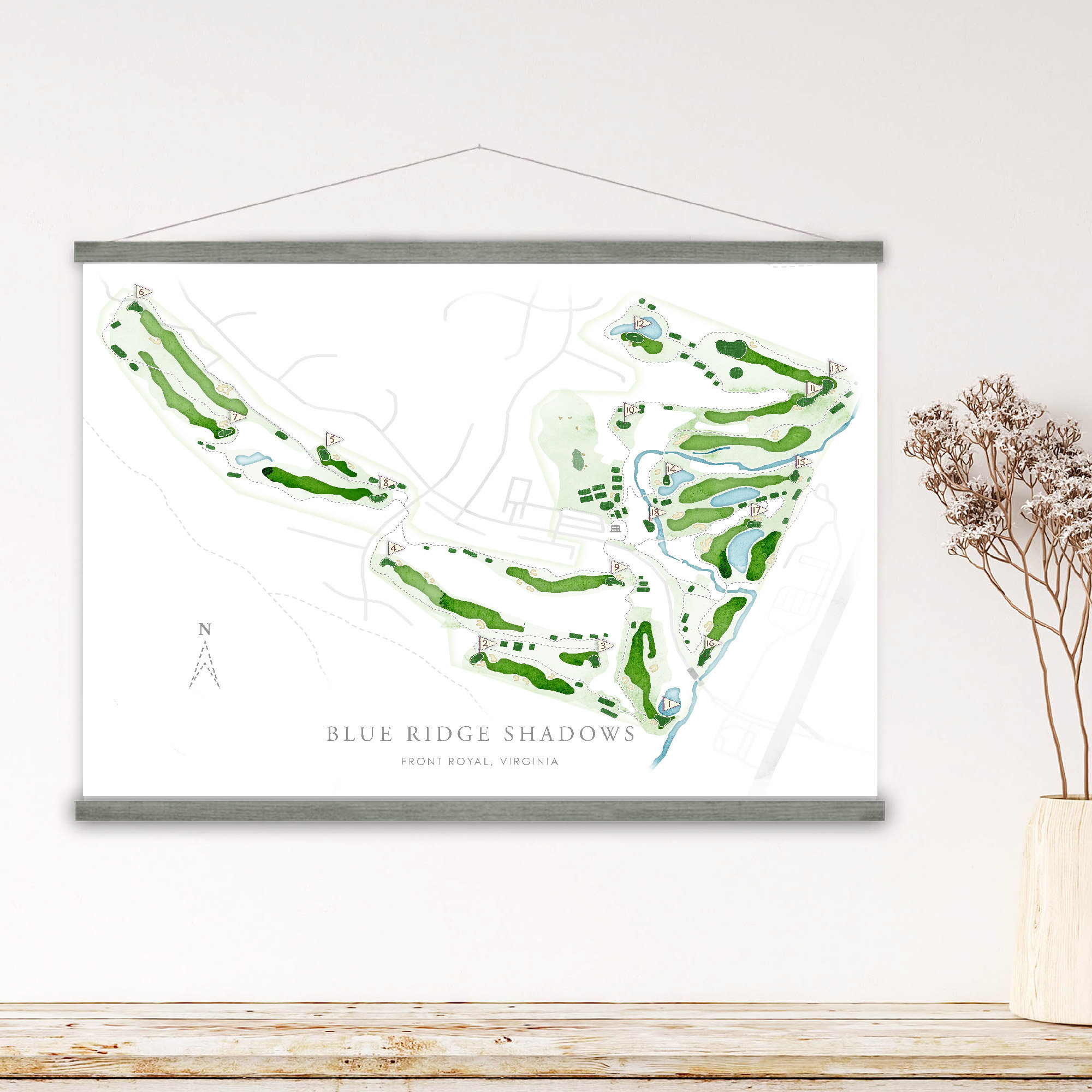Blue Ridge Shadows Golf Course Map, Virginia Golfer Custom Wall Decor ...