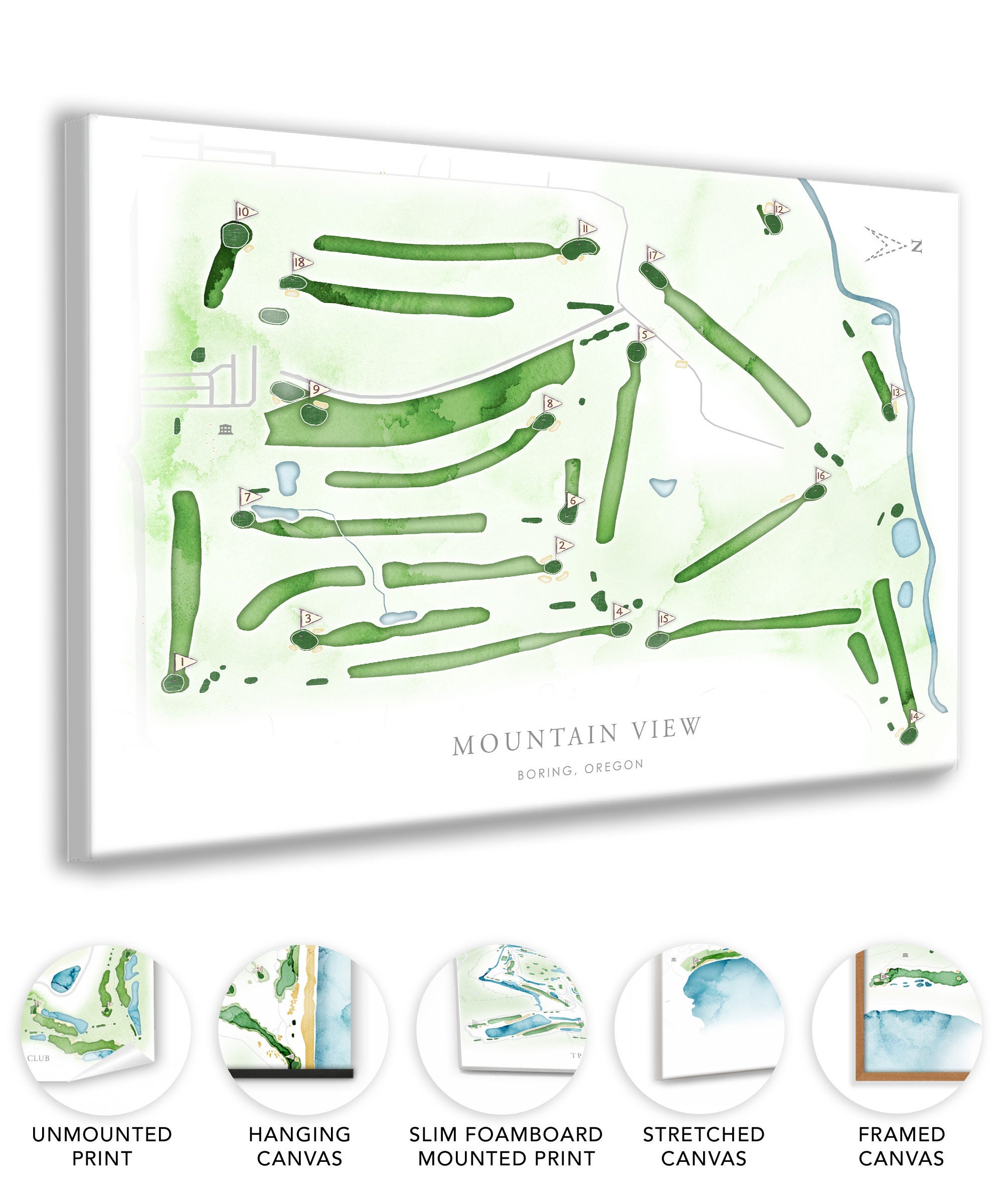 Mountain View Golf Course Map Oregon Golf Course Layout OR - Etsy