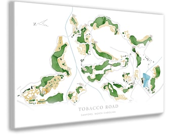 tobacco road golf course map Tobacco Road Golf Course, North Carolina Golf Decor, Gift for Golfer, Golf  NC, Large Framed Canvas or 8x12 Poster, Collectible Golf Memories
