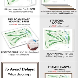 Wapsi Oaks Golf Course Map Watercolor Style Golf Layout of Course