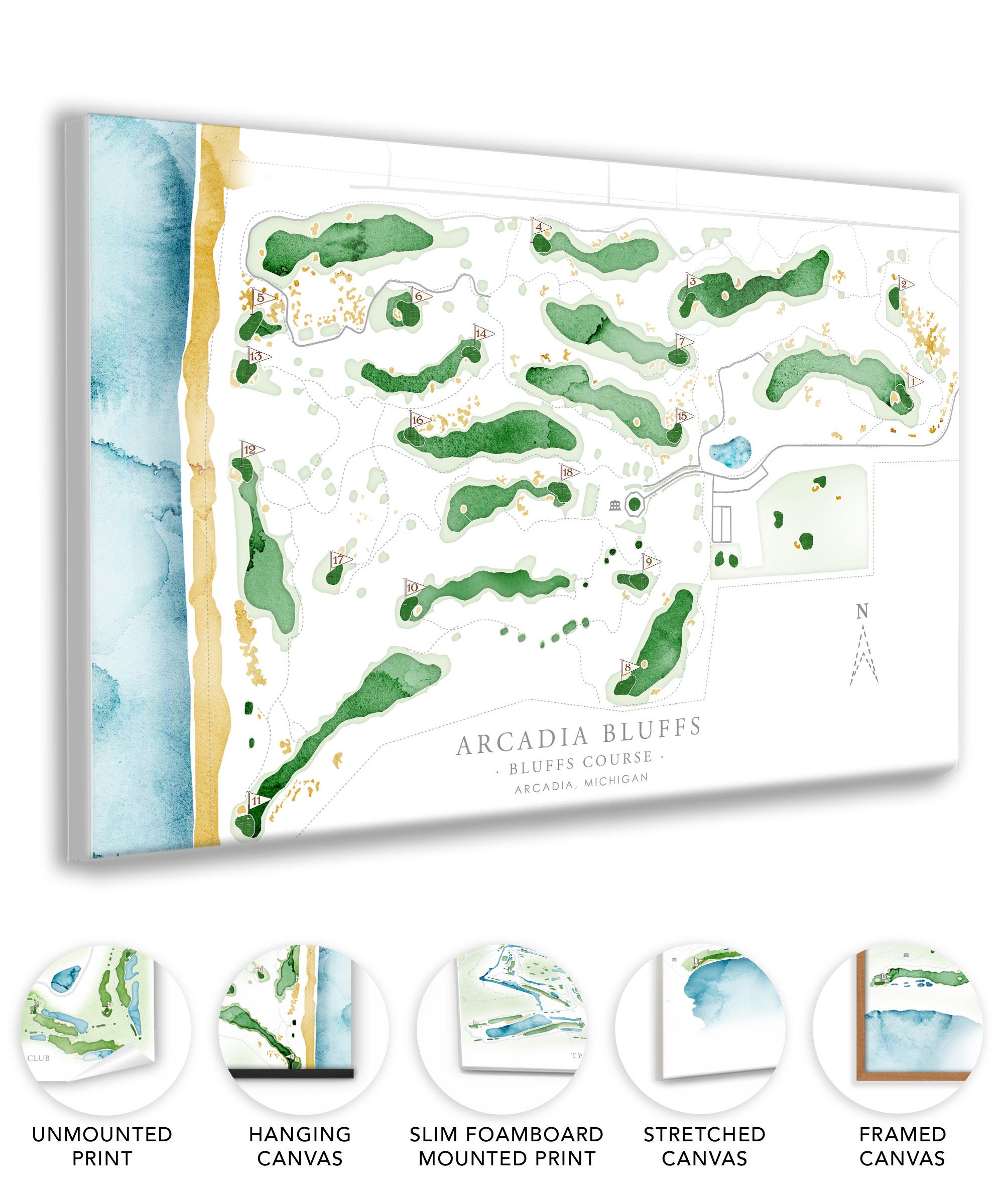 Arcadia Bluffs Golf Course Layout of Michigan Course for Golfer, Games