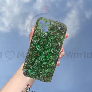 Cthulhu Creepy Eyes Cream Glue Case With Chain for iPhone 17 16e 16 15 14 13 12 Pro Max,Samsung A56 S25 Edge S24,Google Pixel 7 8 9 9A 10