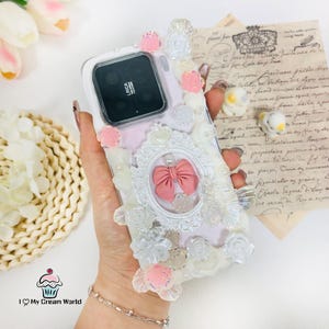 Baroque white cream glue decoden phone case for xiaomi 15 14 13 ultra,redmi note 13 pro,poco x7 pro case,iphone oneplus motorola case