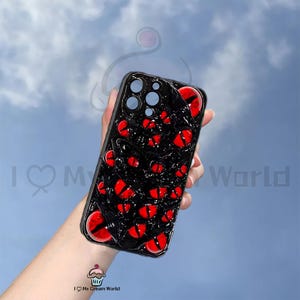 Halloween Decor Creepy Red Eyes Cream Case for iPhone Air 17e 16 15 14 13 Pro Max,Samsung S26 FE S25 Edge S24 Ultra,Google pixel 10 Pro XL