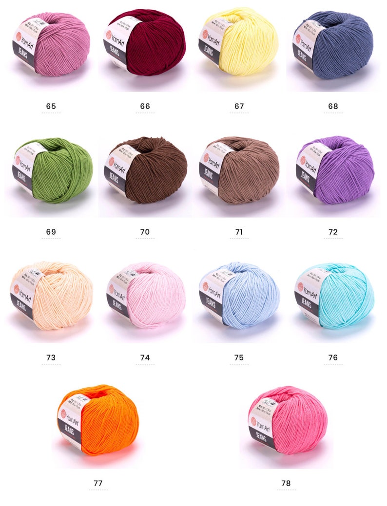 Yarnart Jeans Yarn, Cotton Yarn ,yarnart Jeans, Soft Amigurumi Yarn, Blanket Yarn, Cotton
