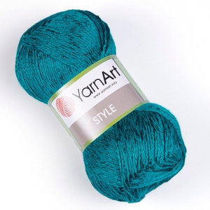 YARNART SYMPHONY Sparkly Knitting Yarn, Crochet Yarn, Shawl Yarn, Summer  Yarn, Accessories Yarn, 80% Cotton, 1.76 Oz, 136.70 Yds 