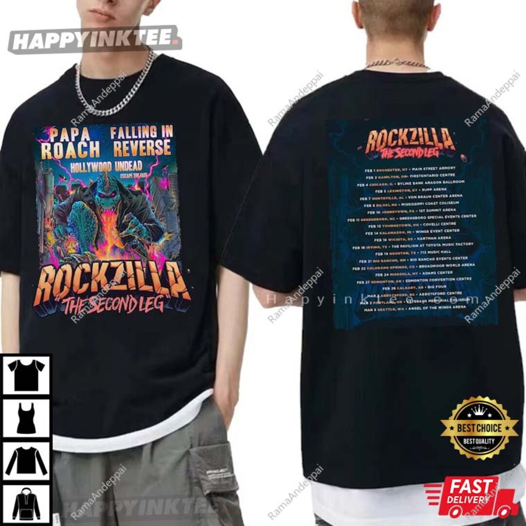 Rockzilla the Second Leg Tour 2023 Tshirt Etsy