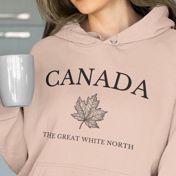 Canada Maple Leaf Great White North Hoodie Pullover Sweatshirt met capuchon Trui Shirt Cadeau voor hem haar Unisex Canadese souvenir toerisme reizen