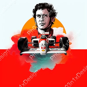 Ayrton Senna Formula 1 Illustration Digital Art Print