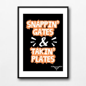 Snappin' Gates & Takin' Plates kids room decor, wall art, children's room decor, BMX, BMX wall decor, BMX kids, digital print