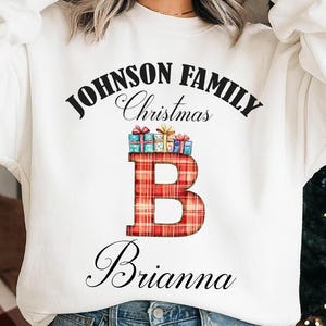 Family Christmas Name Sweatshirt Personalized Christmas Family Sweatshirt  Custom Christmas Sweatshirt Monogrammed Family Christmas Hoodie