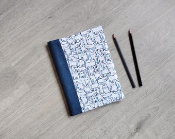 Cats Reusable A5 Notebook Cover - Handmade Eco Stationery