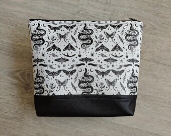 Snakes and Moths Handmade Cosmetic Wash Bag Make-Up Pouch