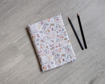 Sewing Design Reusable A5 Notebook Cover - Handmade Eco Stationery