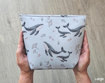 Whales and Rays Handmade Cosmetic Wash Bag Make-Up Pouch