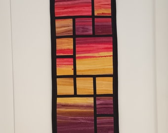 Sunset Window Wall Hanging - Handmade Unique Homeware Fabric Art Gift