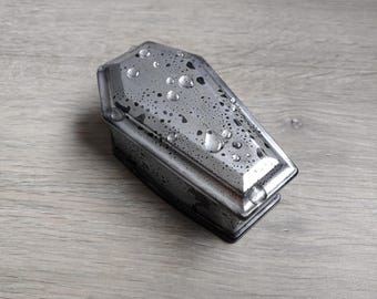 Silver Aged Effect Handmade Coffin Shaped Small Storage Box