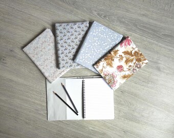 Neutral Florals Reusable A5 Notebook Cover - Handmade Eco Stationery
