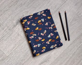 Japanese Cats Reusable A5 Notebook Cover - Handmade Eco Stationery