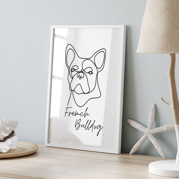 Printable French Bulldog Poster - French Bulldog Line Art Print - French Bulldog Lover Poster - Dog Lover Decor  - French Bulldog Mom Poster