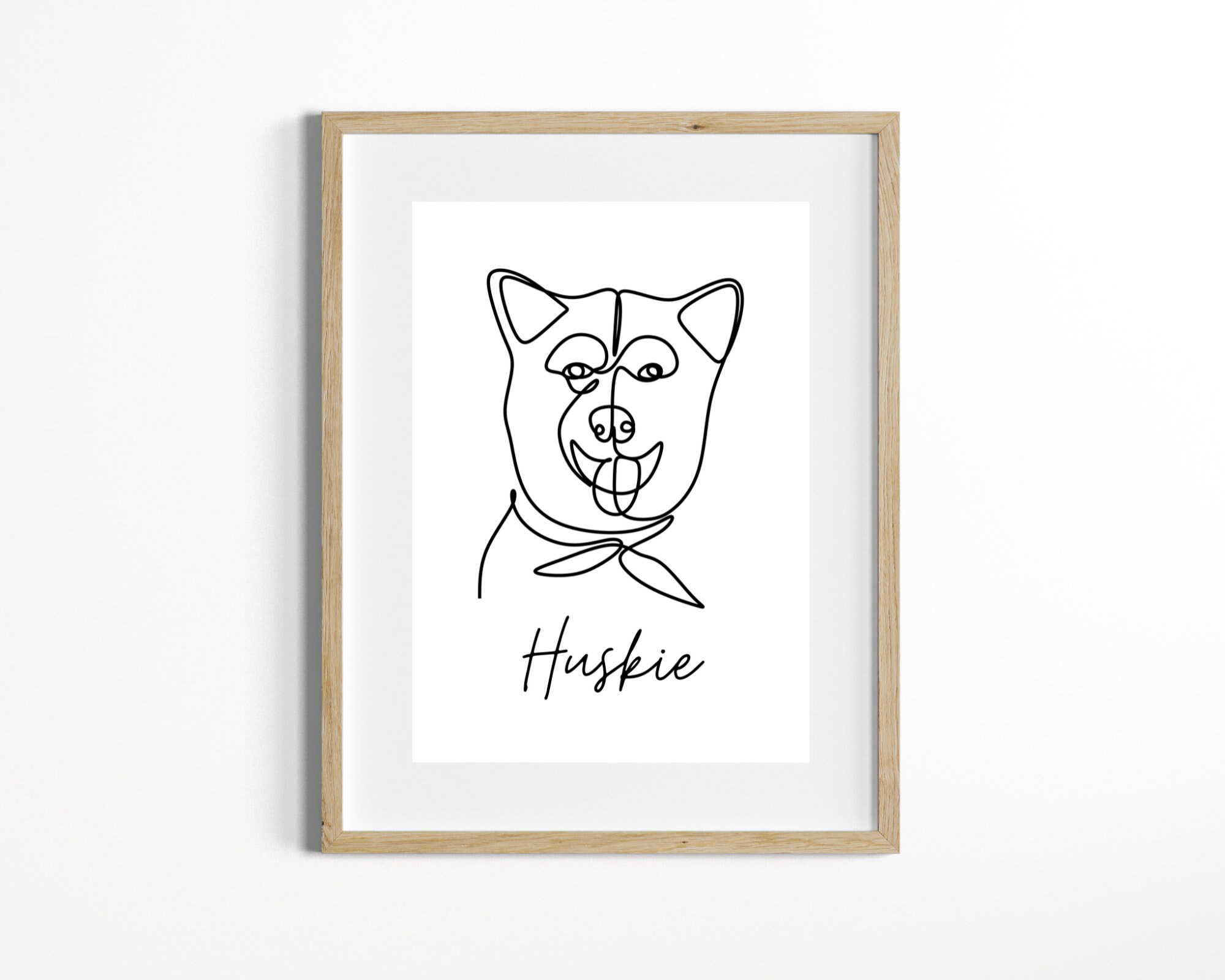 Printable Huskie Poster Huskie Puppy Line Art Print Huskie - Etsy