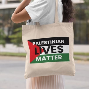 Palestinian Lives Matter Tote Bag, Gaza Strip Freedom Support Purse, Palestine Flag Women’s Tote Bag, Gifts for Advocate for Peace Activists