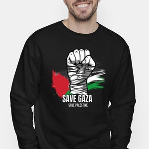 Save Gaza Save Palestine Sweatshirt, Stand with Palestine Flag Jumper, Gaza Freedom Men’s Sweatshirt, Peace Supporter Gifts for Him Her