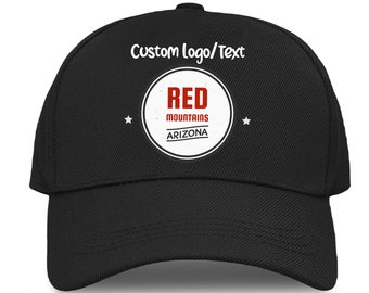 Kundenspezifische Baseballmütze, Ihr eigener Text-Logo-Hut, Red Mountain Arizona Reise Unisex Erwachsene Cap, Arizona State Souvenir personalisierte Geschenke