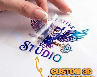 Custom 3D UV DTF Stickers for Packaging, Waterproof Raised Decals, Personalised Branding Transfers, Product Labels & Small Business Logos