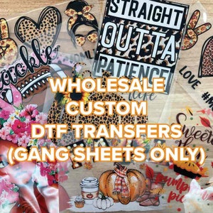 Custom Heat Transfers, T-shirt Heat Transfer Ready to Apply Dtf Iron On Personalised, Your Custom Design, Heat Printing Transfer Gang Sheets image 8
