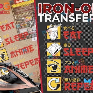 Eat Sleep Anime Rapport Aufnäher / Aufnäher zum Aufnähen
