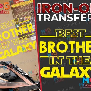 Maglietta termoadesiva Best Brother In The Galaxy / Regalo per un fratello maggiore / Toppa stampata per amore fraterno, maglietta Bro Sibling per indumenti