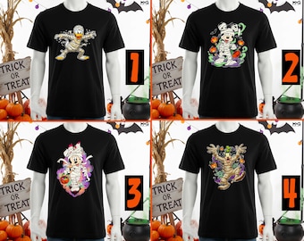 Creepy Cartoon Mummy T-Shirt, Funny Halloween Party Tee