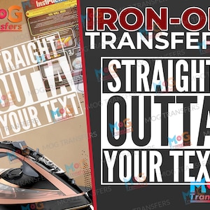 Straight Outta Benutzerdefinierter Text Eisen auf Transfer Personalisierter Text Coole Streetwear NWA Elternbeirat Für T-shirts Pullover