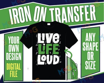 Personalised DTF Heat Transfer, Custom Design Iron-On T-shirt Garments, Ready to Apply