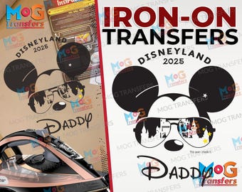 Disneyland Family Holiday Iron on Transfer T-shirt | Personalised 2025 Vacation T-shirt Custom Name Iron On Patch Print | Matching DIY Tees