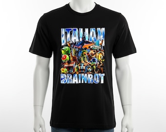 Italian Brainrot Meme T-shirt, AI Surreal Creature Design