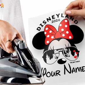 Transferência termocolante para férias em família na Disneylândia | Camisetas personalizadas combinando para 2026