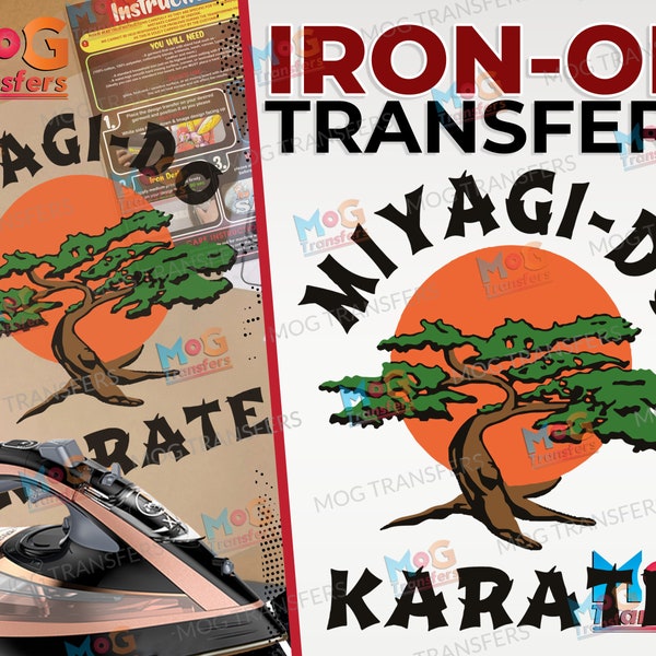 Miyagi Do Karate Kid Iron On Transfer T-shirt | Cobra Kai Gift Karate Gi Patch Iron On Tee Shirt MMA Fighter Karate Student/Teacher Garment