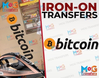 Bitcoin Logo Iron On Transfer, BTC Crypto Heat Press Patch, DIY DTF Transfer for T-Shirts Hoodies, Crypto Trader Investor Father Day Gift