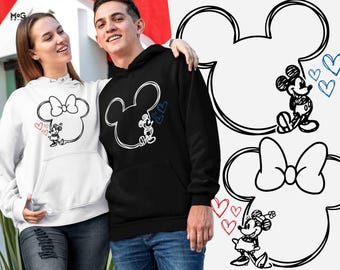 Mickey und Minnie passende Paar Hoodies, Disneyland Urlaub, Valentinstag