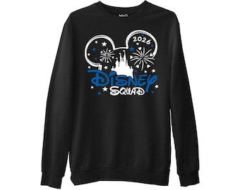 Suéter de algodão Disneyland Squad, moletom Disneyworld Mickey e Minnie, blusas combinando para a família, viagem de férias para a Disneylândia de Paris, tamanho unissex