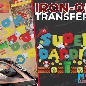 Super Daddio Patch zum Aufbügeln, Gaming DIY Heat Patch für T-Shirt, Vatertagsgeschenk Daddy Gamer Liebhaber Papa Opa Präsent Patch für Kleidungsstücke
