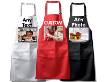 Personligt kockförkläde med foto, anpassat köksförkläde med ficka